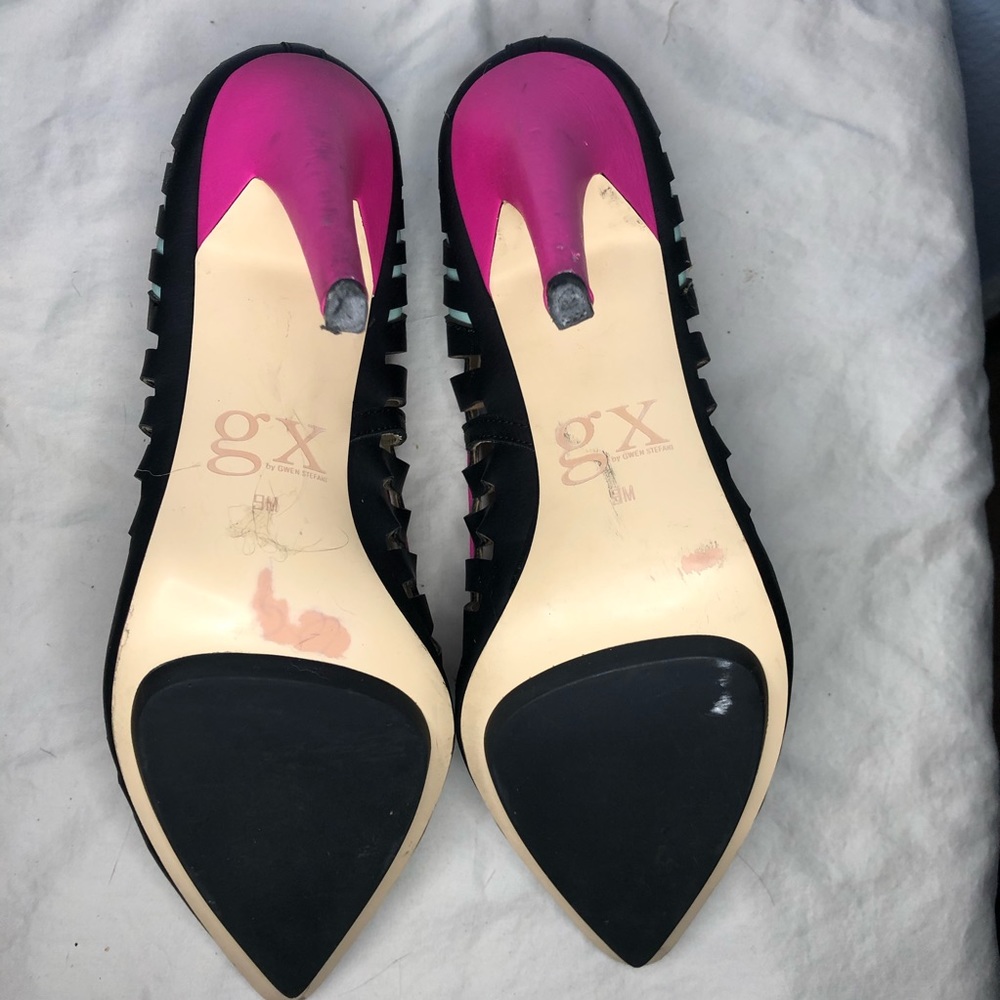 GX By Gwen Stefani pink black NEON Y2K heels 9 - Picture 3 of 4